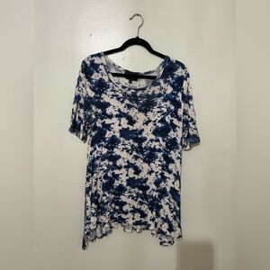 ROMEO & JULIET COUTURE | Navy and White Short Sleeve Tunic, Size Small